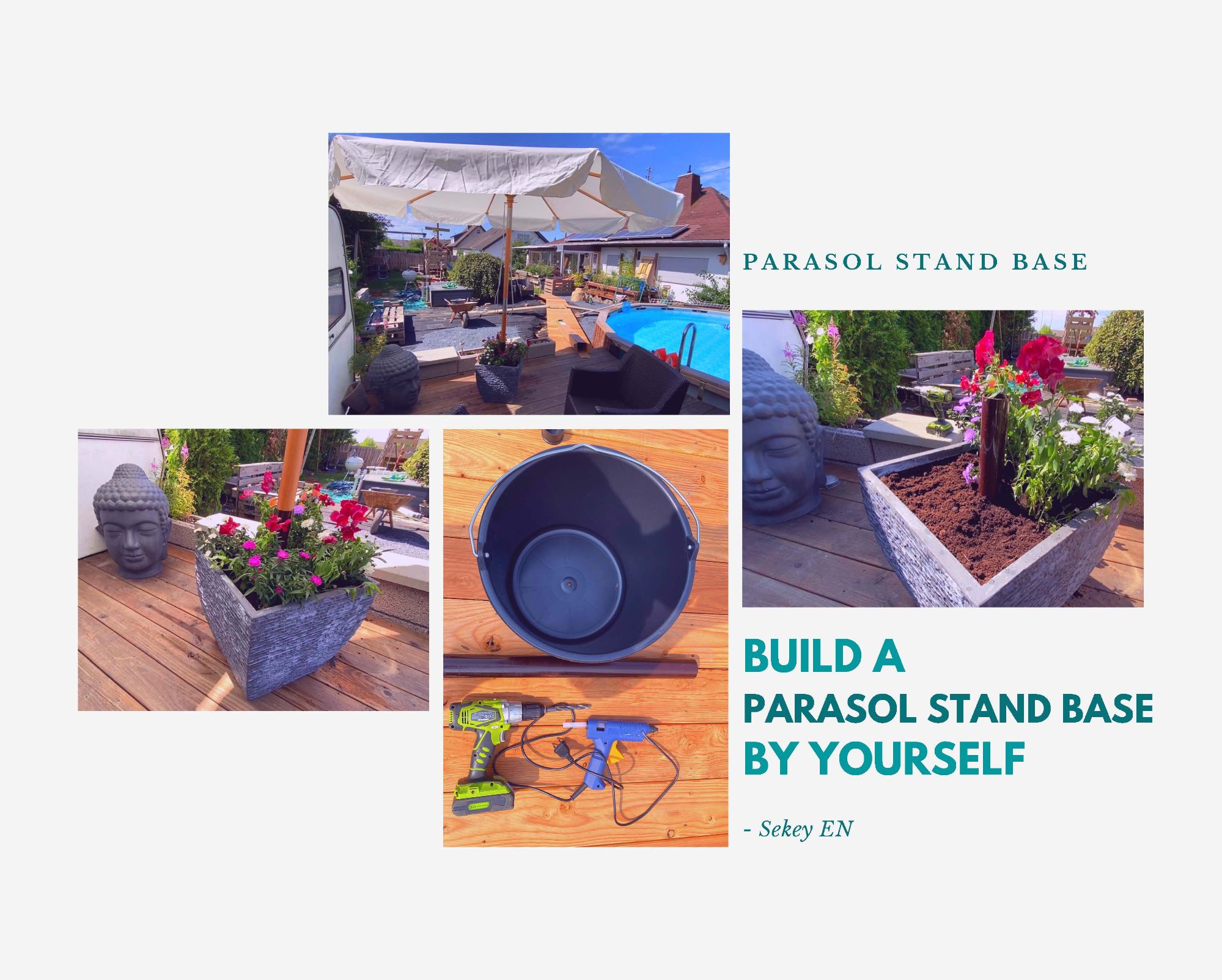 Build a parasol stand by yourself